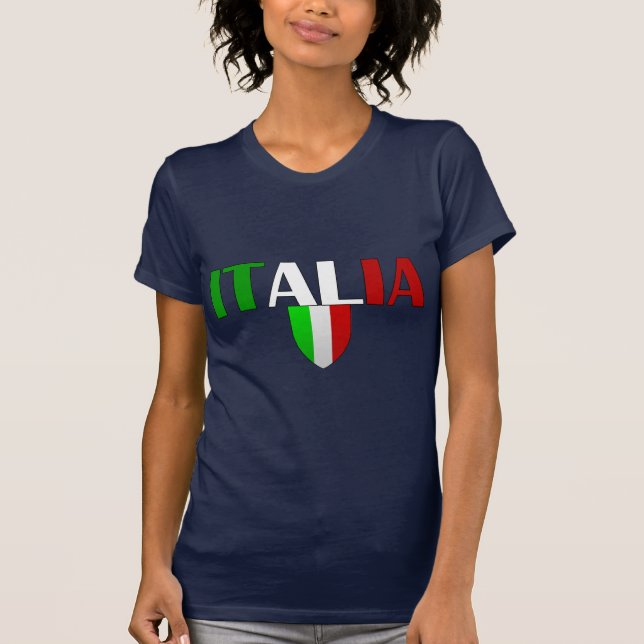 T-shirt Drapeau de logo de l'Italie de bouclier de (Devant)