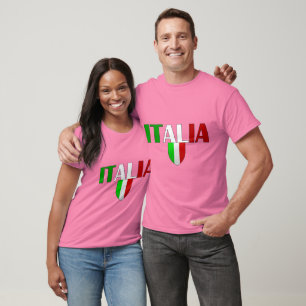 T-shirt Drapeau de logo de l'Italie de bouclier de