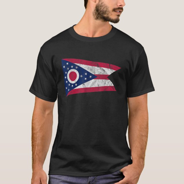 T-shirt Drapeau de l'Ohio Drapeau Ohio Accueil Fierté Tee (Devant)