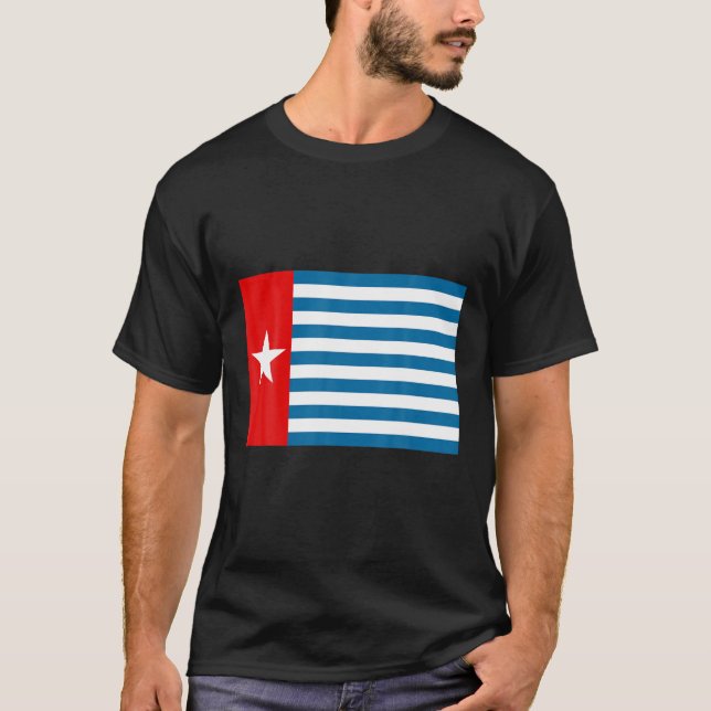 T-shirt Drapeau De L'Ouest De La Nouvelle-Guinée, Indonési (Devant)