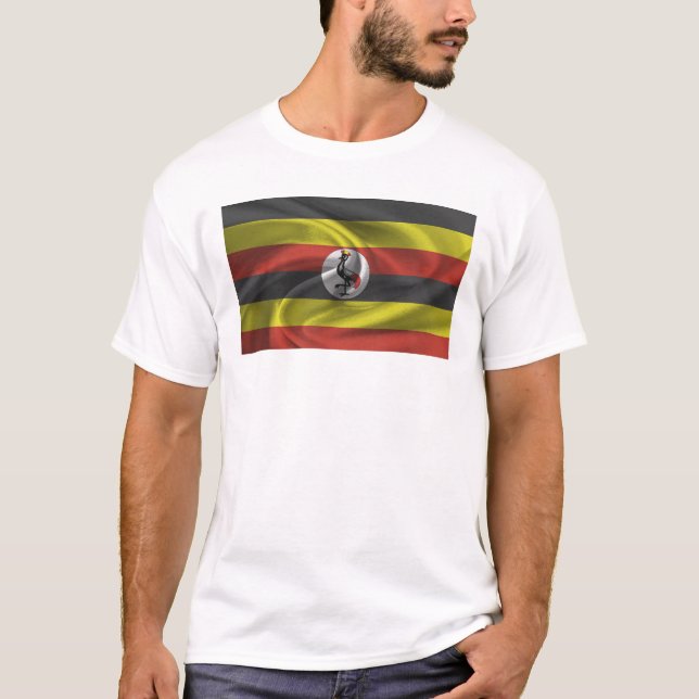 T-shirt Drapeau De L'Ouganda (Devant)