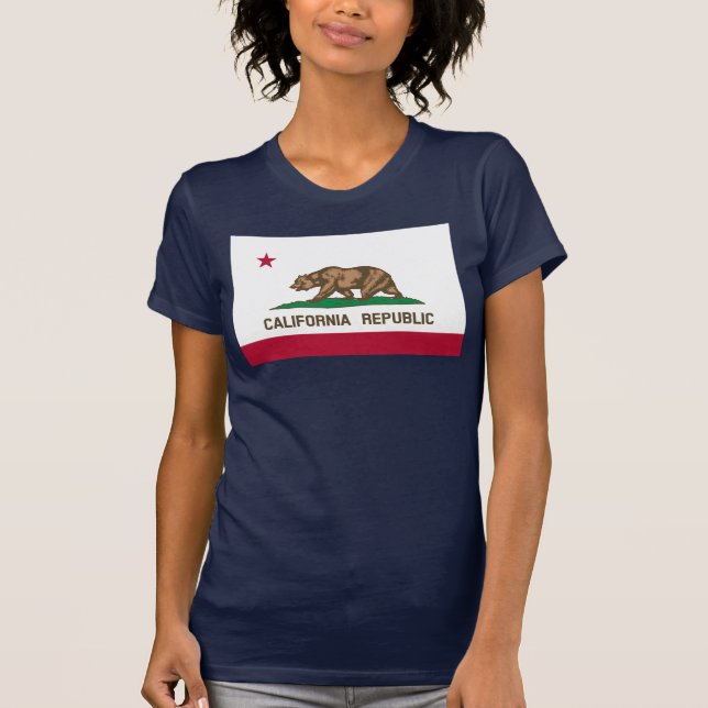 T-shirt Drapeau de l'ours de Californie : État de Cali Gol (Devant)