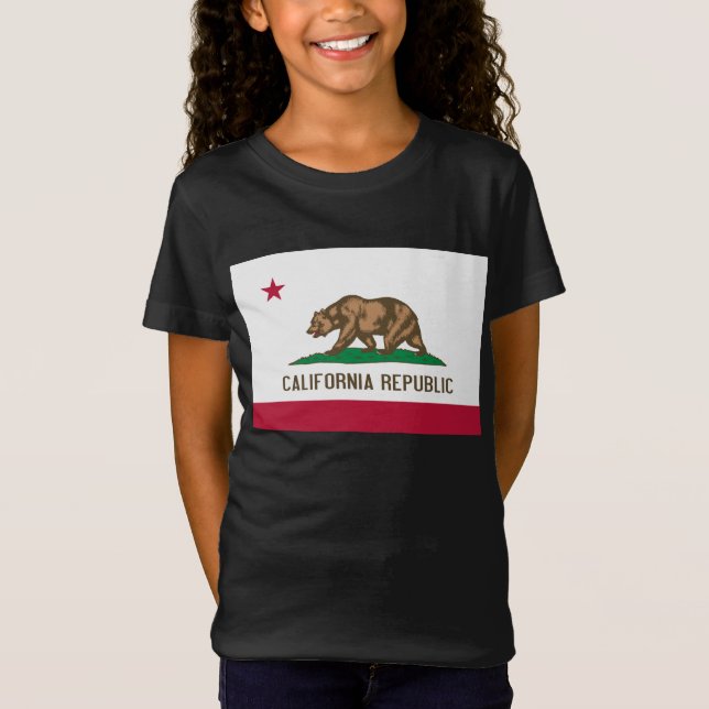 T-Shirt Drapeau de l'ours de Californie : État de Cali Gol (Devant)