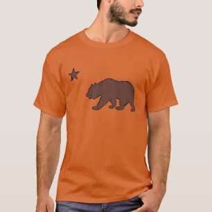 T-shirt drapeau de l'ours marron de Californie