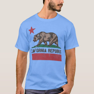 T-shirt Drapeau de l'ours Vintage de la Californie à la mo