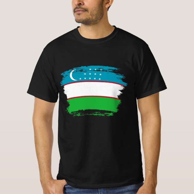 T-shirt Drapeau de l'Ouzbékistan (Devant)