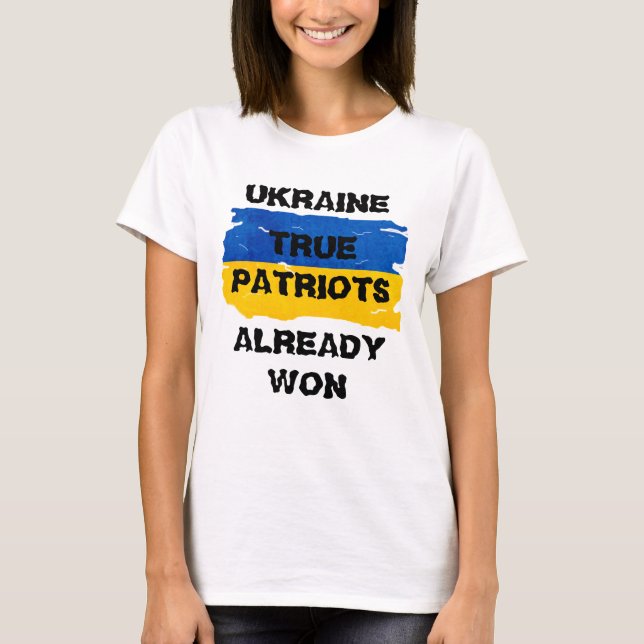 T-shirt Drapeau de l'Ukraine bleu et jaune des guerriers (Devant)