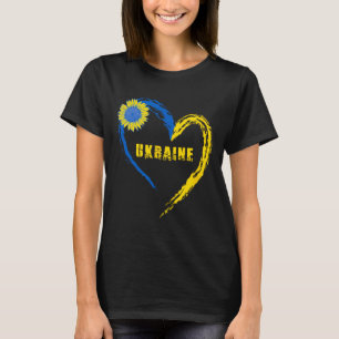 T-shirt Drapeau de l'Ukraine Cœur Vintage Amoureux Ukraini