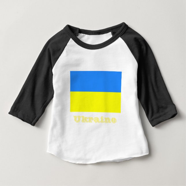 T-shirt Drapeau de l'Ukraine, étiqueté, (Devant)