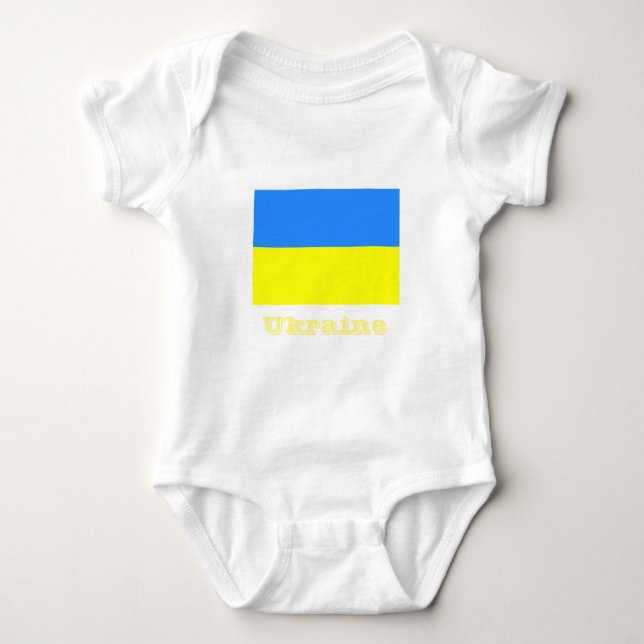 T-shirt Drapeau de l'Ukraine, étiqueté, (Devant)