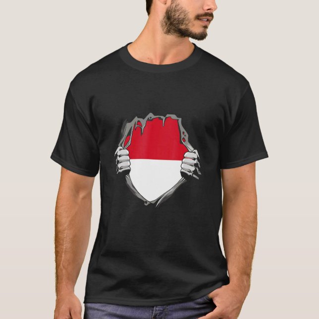 T-shirt Drapeau de Monaco (Devant)