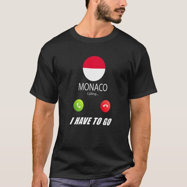 T-shirt Drapeau de Monaco Souvenir Monaco Appelle Appelle  (Devant)
