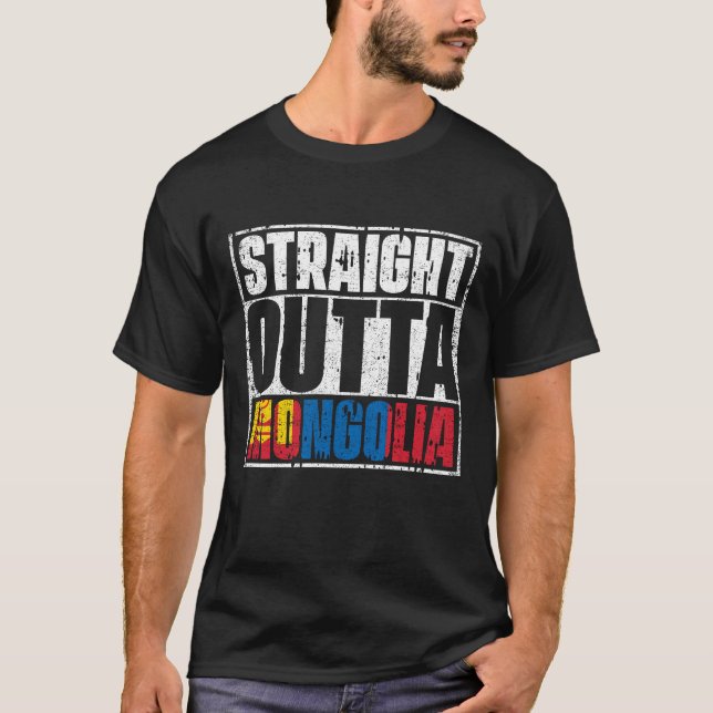 T-shirt Drapeau De Mongolie Droite (Devant)