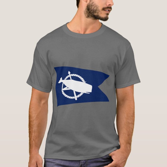 T-shirt Drapeau de Nantucket Massachusetts Baleine Cool Dr (Devant)