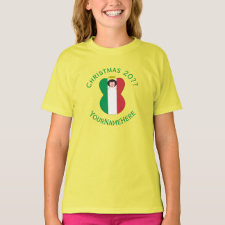 T-shirt Drapeau de Noël de l'ange italien Personnalisé fil