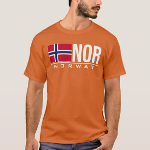 T-shirt Drapeau de Norvège Code pays norvégien NOR Jeu spo