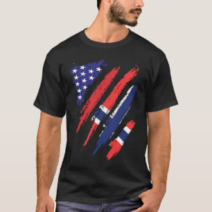 T-shirt Drapeau de Norvège cultivé en Amérique Mois du pat