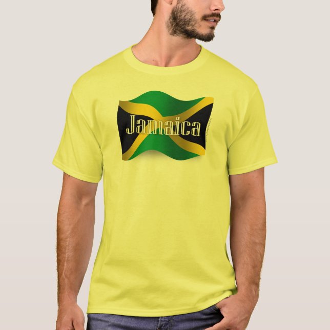 T-shirt Drapeau de ondulation de la Jamaïque (Devant)
