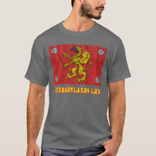 T-shirt Drapeau de ondulation de län d'Östergötlands av