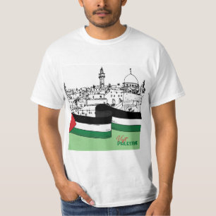T-shirt Drapeau de Palestine et vieilles maisons dessinées