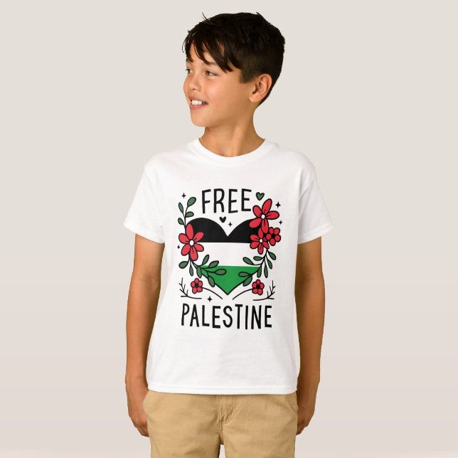 T-shirt Drapeau de palestine libre (Devant entier)