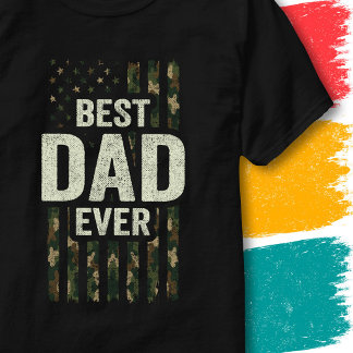 T-shirt Drapeau de papa à l'extérieur Meilleur papa Camo D