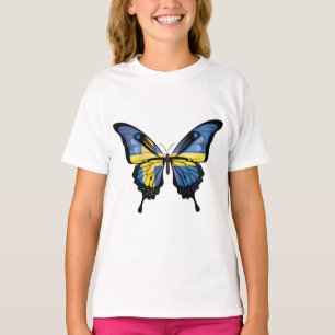 T-shirt Drapeau de papillon noir Suède