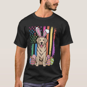 T-shirt Drapeau de Pâques américain œufs drôle de Retrieve