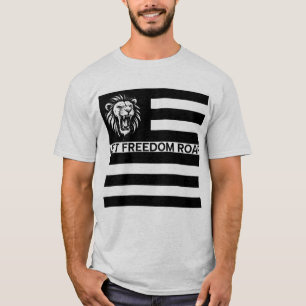 T-SHIRT DRAPEAU DE PATRIOT NOIR ET BLANC DÉTRESSÉ
