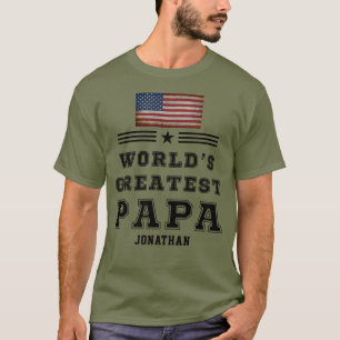 T-shirt Drapeau de pays personnalisé du plus grand papa du