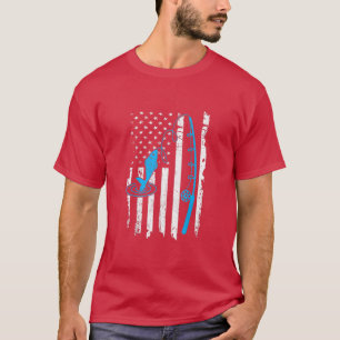 T-shirt Drapeau de pêche américain pêcheur Us 13