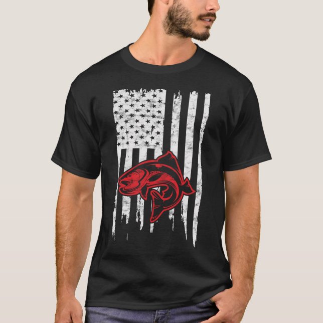 T-shirt Drapeau de pêche au bass (Devant)