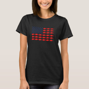 T-shirt Drapeau de pêche au thon patriotique pour pêcheur