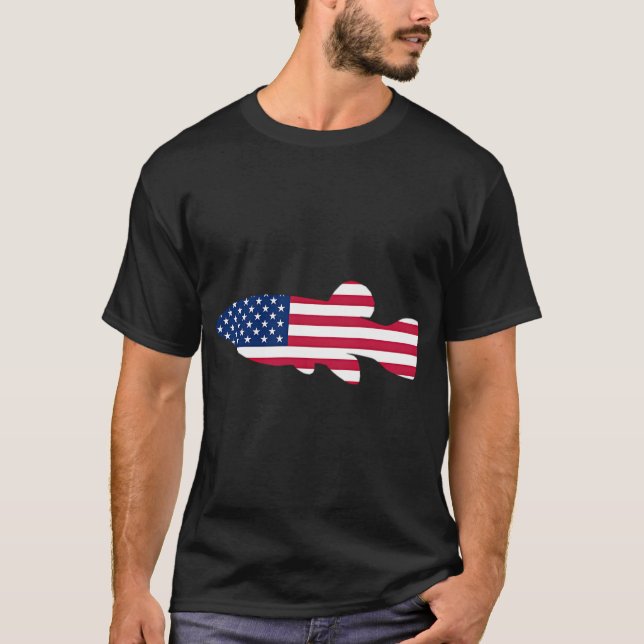 T-shirt Drapeau de pêche, Citation de pêche, Conception de (Devant)