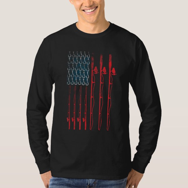 T-shirt Drapeau de pêche fête des pères (Devant)
