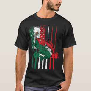 T-shirt Drapeau de pêche mexicain américain Poisson Rod Ci