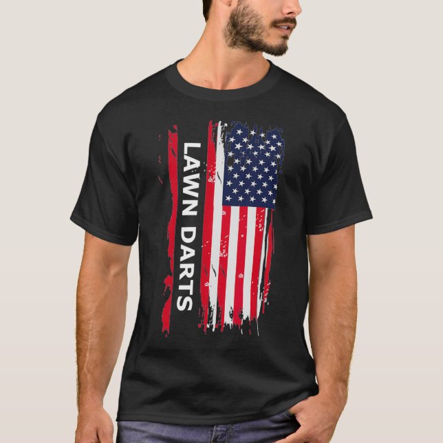 T-shirt Drapeau de pelouse Flag USA Drapeau mâle Cadeau fé (Devant)