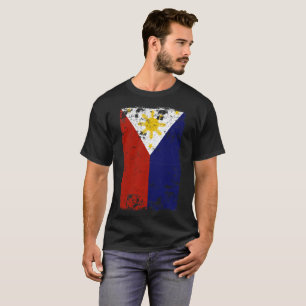T-shirt Drapeau de Philippines affligé par cru philippin