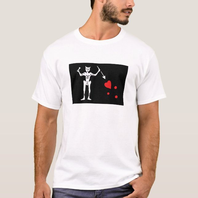 T-shirt Drapeau de pirate de Blackbeard (Devant)