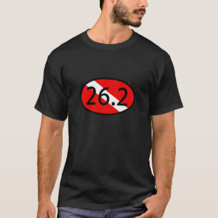 T-shirt Drapeau de plongée 26.2 Ovale Euro Logo Coureur-Pl