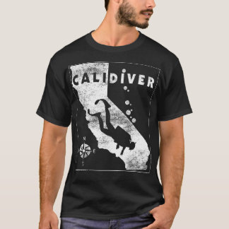 T-shirt Drapeau de plongée CaliDiver de Californie vintage
