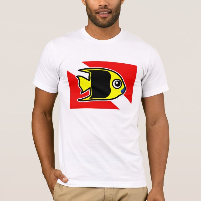 T-shirt Drapeau de plongée de beauté de Cartoon Rock (Devant)