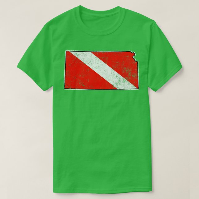 T-shirt Drapeau de plongée Kansas Drapeau de plongée Scuba (Design devant)