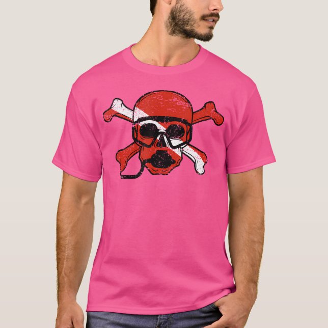 T-shirt Drapeau de plongée Pirate Perdu (Devant)