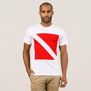 T-shirt Drapeau de plongée Plongeur en apnée Plongeur en b