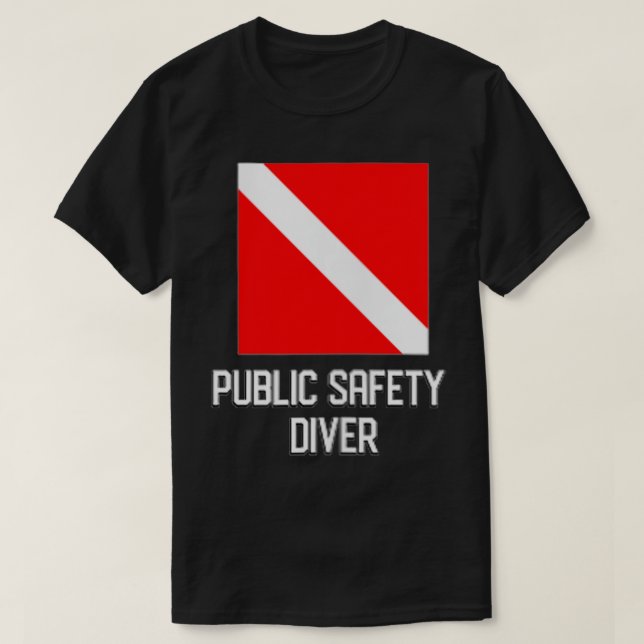 T-shirt Drapeau de plongée SCUBA Sécurité publique Diver S (Design devant)