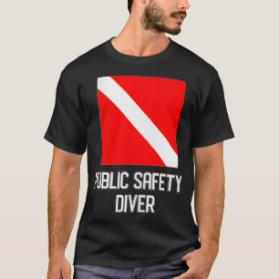 T-shirt Drapeau de plongée SCUBA Sécurité publique Diver S
