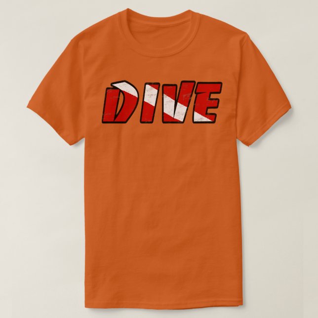 T-shirt Drapeau de plongée simple Plongée Plongée Rouge ba (Design devant)