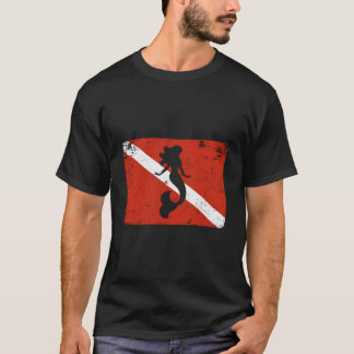 T-shirt Drapeau de plongée sirène plongée sous-marine