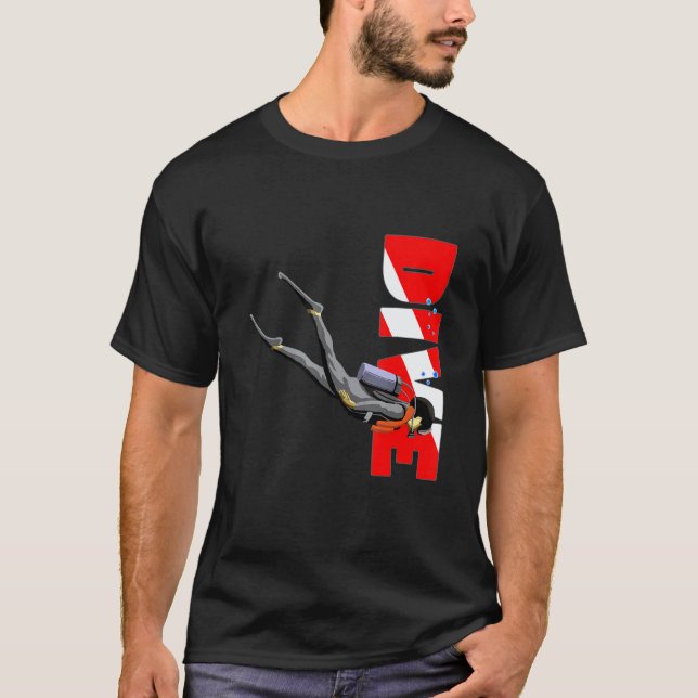 T-shirt Drapeau de plongeur en plongée 1 (Devant)